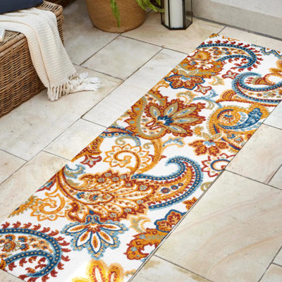 Tapis orange / multicolore intérieur / extérieur Midgard