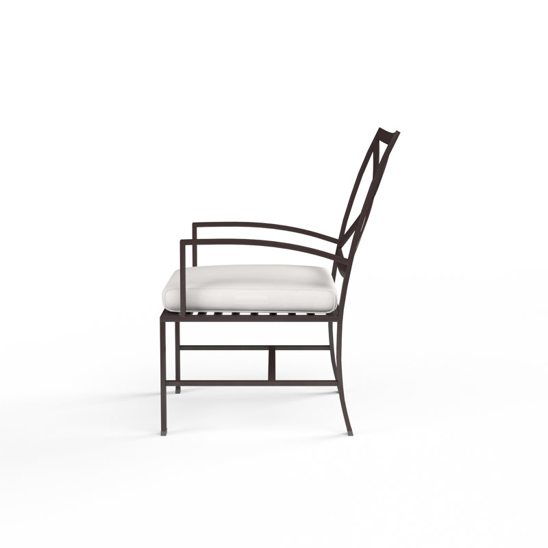Chaise de terrasse avec coussin Mulcahey, Toile lin Sunbrella®