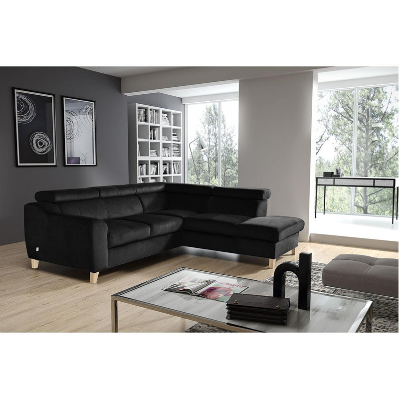 Avajane 4 Seater Sofa Bed, Black, No, Right Hand Facing
