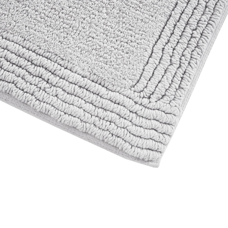Tapis de bain réversible 100% coton touffeté 3000 g / m² gris 24 po x 72 po