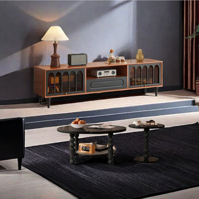 American TV Stand Paired With Coffee table 3 - Piece Living Room Table Set