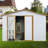 Metal Garden Sheds 10Ftx12ft Outdoor Storage Sheds White+Yellow-121497944