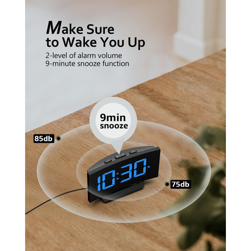 Goloza Digital Electric Tabletop Clock with Alarm Black