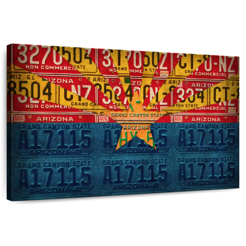 Plaques de licence, drapeau de l'Arizona, H 8 po x l 12 po