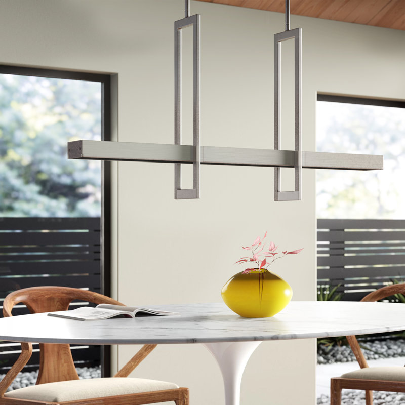 Saedi 3-Light Dimmable LED Kitchen Island Pendant , Brushed Nickel