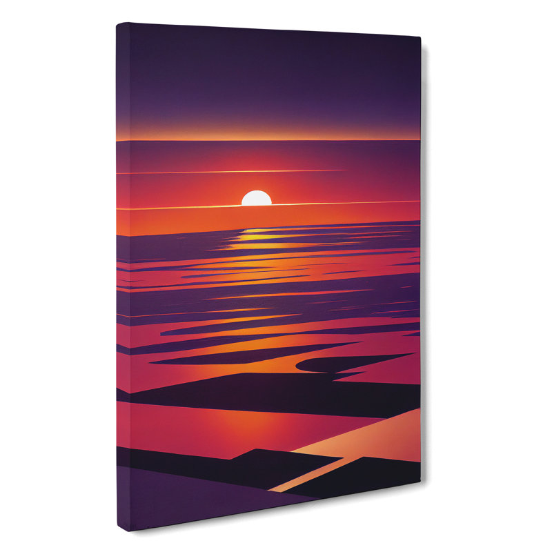 Bewitching Abstract Sunset - Unframed - Wrapped Canvas, 50cm H x 35cm W x 3cm D