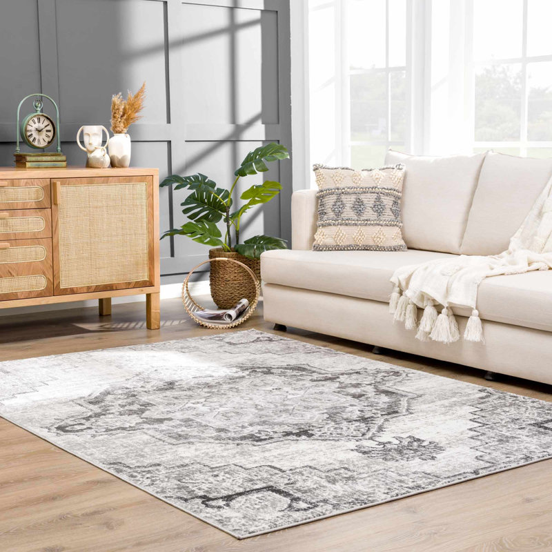 Tapis oriental gris Elanil, Rectangle 6 pi 7 po x 9 pi