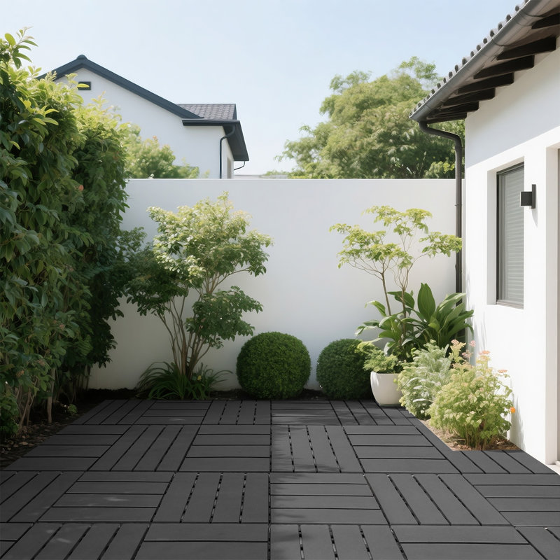 Carreaux de terrasse en plastique emboîtables, Gris foncé