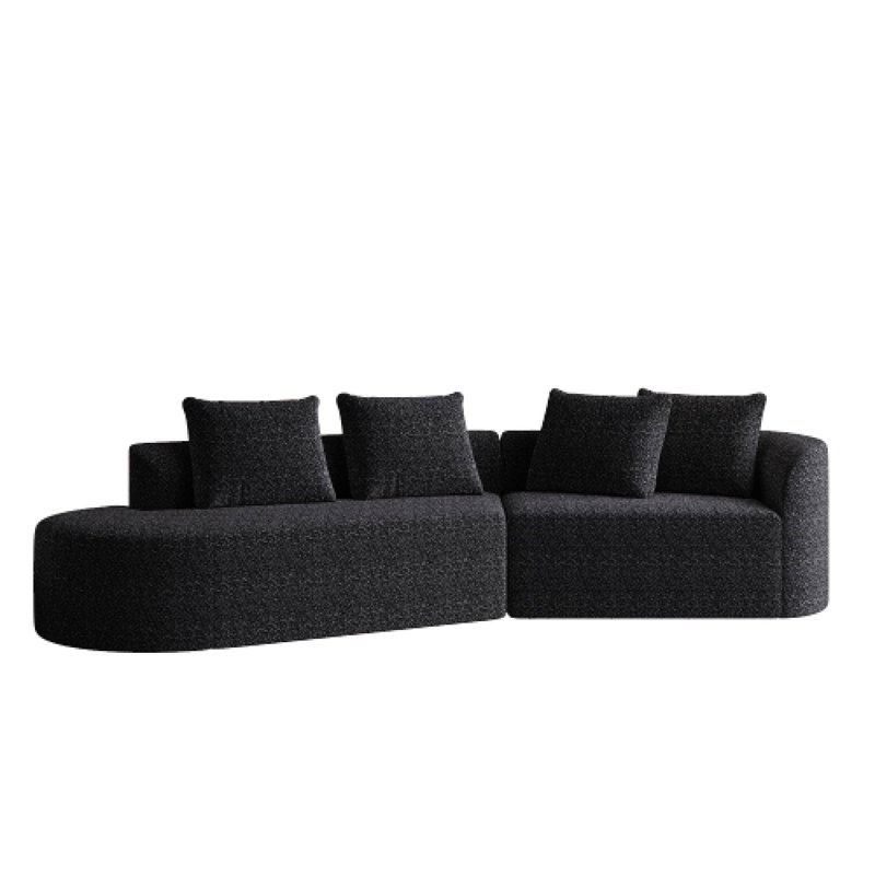 Canapé modulaire 112 po L, Noir
