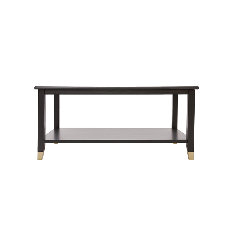 Athina Frame Coffee Table with Storage, Black, Black