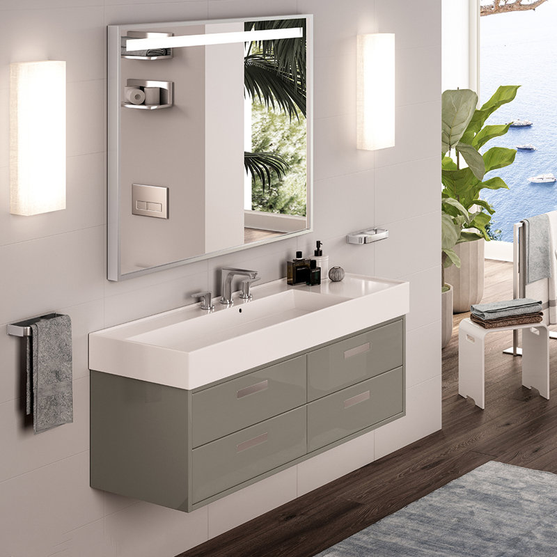 Aquaotto 48'' L Bathroom Sink, Single Hole