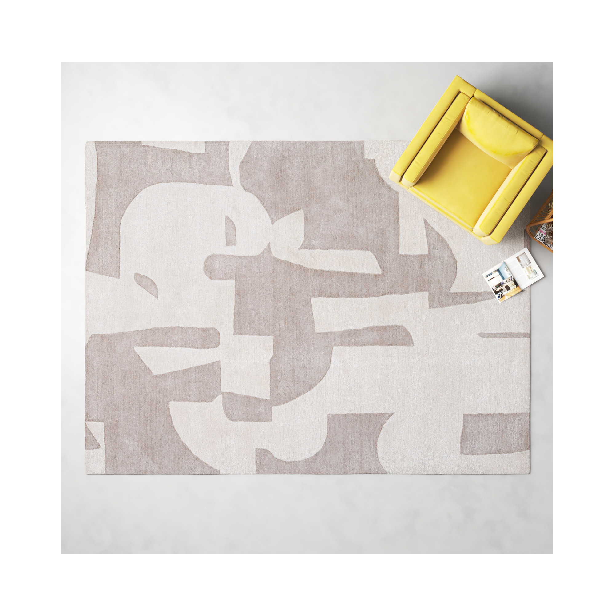 Handmade Abstract Taupe/ Cream Area Rug, Rectangle 9' x 12'