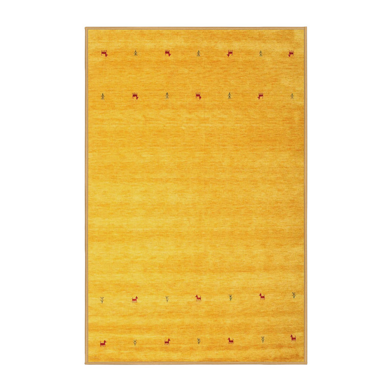 Tapis jaune Juney, Rectangle 5 pi x 8 pi