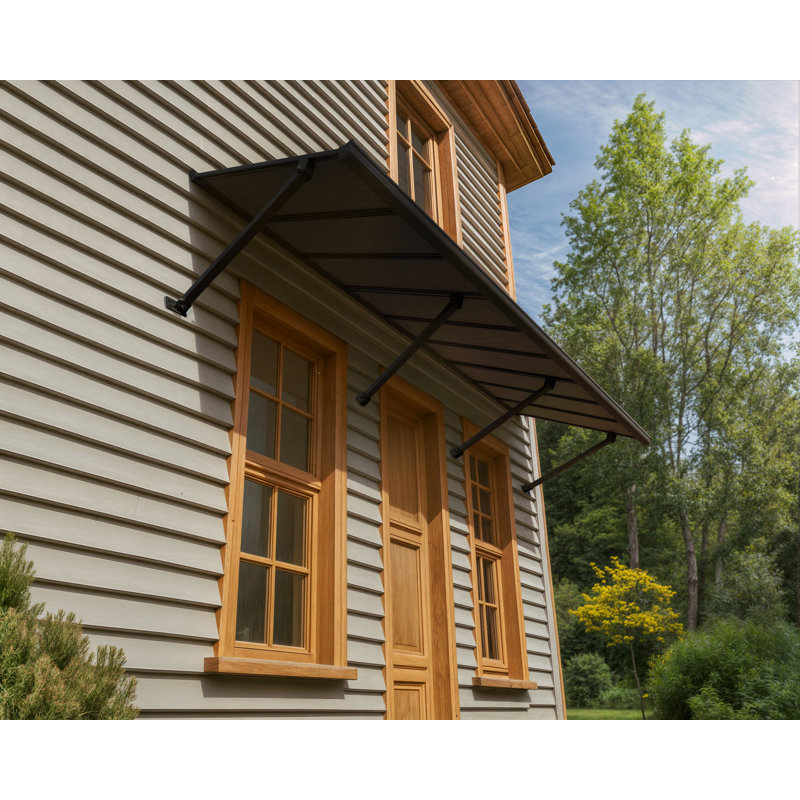 Palram - Canopia Augustine 3.7' x 3'  Awning - Black/Grey, 11' x 3'