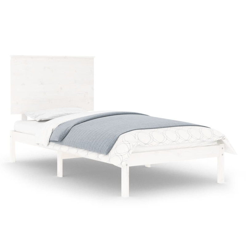 Bed Frame Solid Wood, White, European Double (140 x 200 cm)