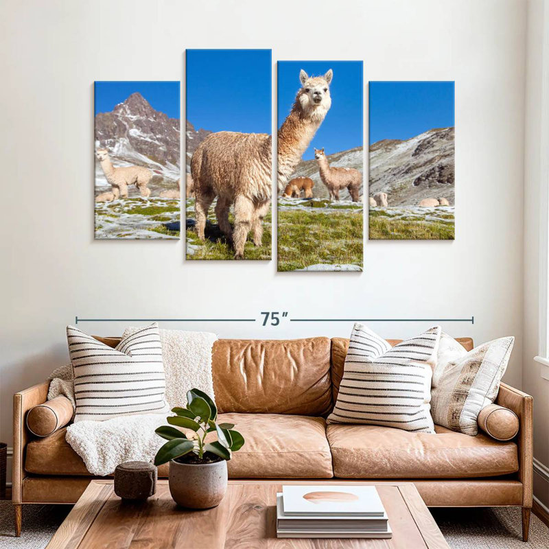 Brampt Woolly Andes Llamas, 42" H x 68" W