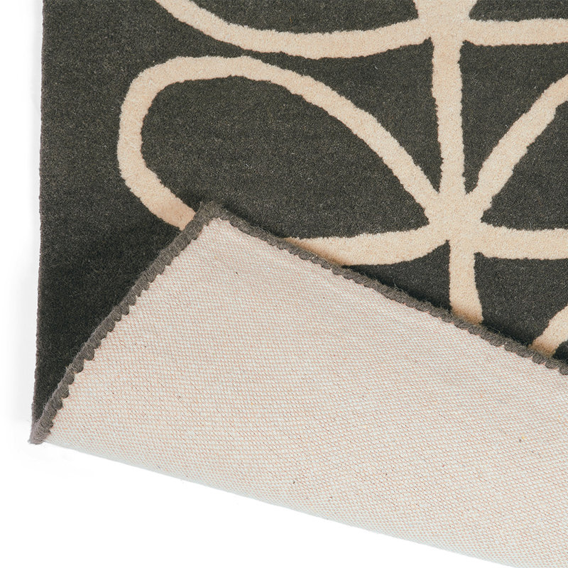 Wool Geometric Area Rug in Beige/Black, Rectangle 3'11" x 5'11"