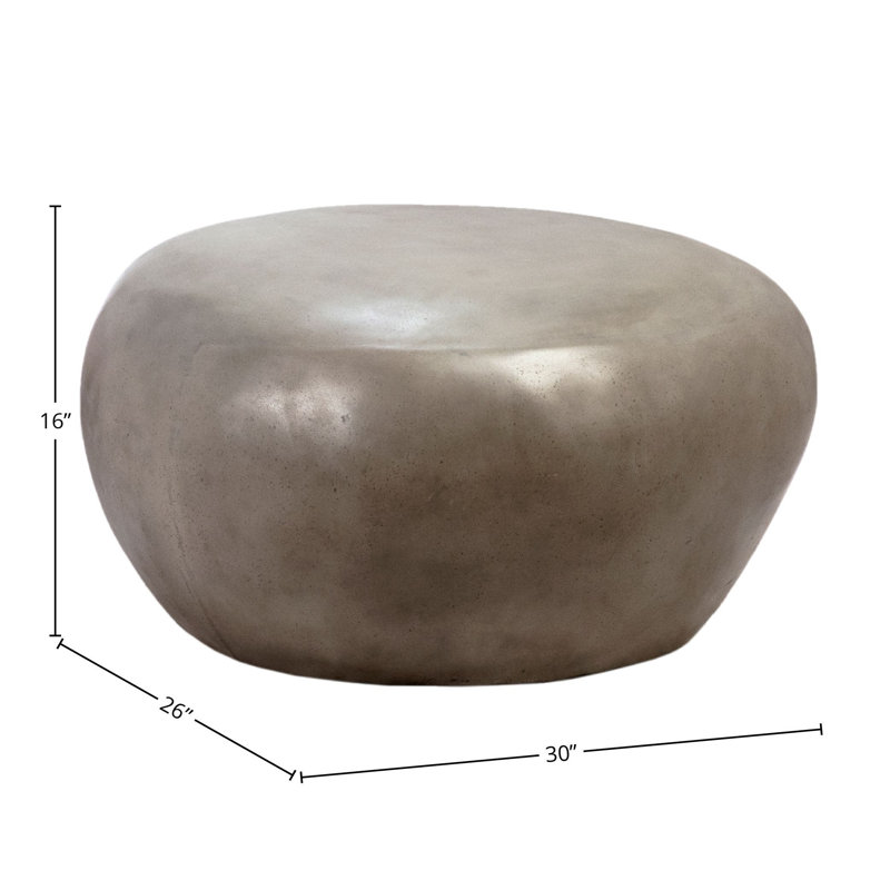 Joshua Pebblestone Outdoor Coffee Table, Concrete Gray