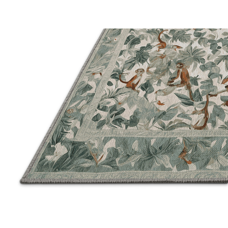 Tapis brun lavable à la machine, Carré 3 pi