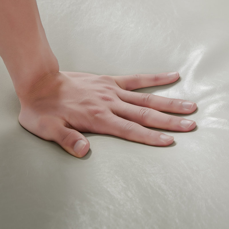 Canapé-lit à accoudoirs carrés en similicuir 74,4 po, Similicuir blanc, L 74,4 po x H 29,13 po x P 32,67 po