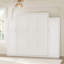 Grand lit escamotable avec 2 garde-robe et tablette de rangement, cadre de lit plateforme pliable multifonctionnel pour chambre d'amis, chambre à coucher, blanc (ancien SKU: N733S235627K)