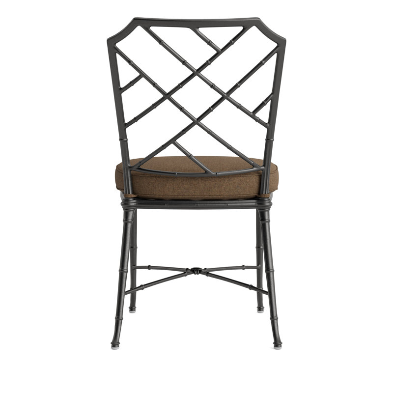 Calcutta Outdoor Dining Side Chair, Fusion Moccasian, Textured Pewter, Brown