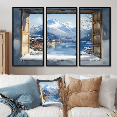 «White Winter Mount Fuji In Japon II», ensemble de reproductions d'art mural