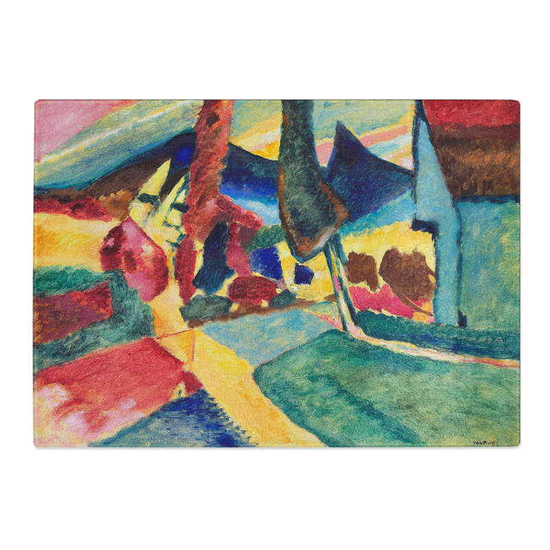 Landscape with Two Poplars by Wassily Kandinsky Chopping Board, 0.4cm H x 20cm W x 28.5cm L