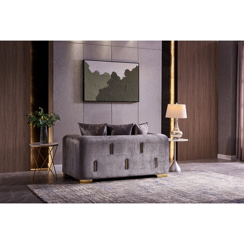 Causeuse Impreza de style moderne en argent identique à Asg150109216