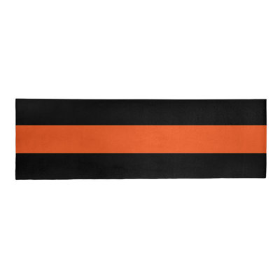 Tapis noir/orange tissé à plat San Francisco