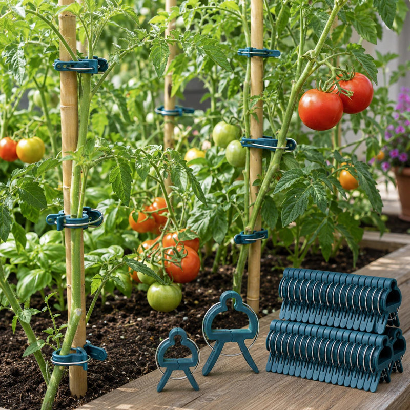 Ensemble de 60 pinces de support réutilisables pour plantes, offertes en 2 tailles, pour tiges et vignes.