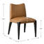Chaise de salle à manger rembourrée en cuir véritable 21 po de large moderne sans assemblage (ensemble de 2)-129237729