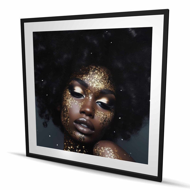 Look of Desire - Figurative Beauty, H 48 po x l 48 po, Noir