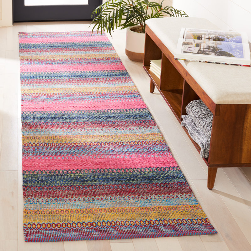 Montauk Flat Weave Cotton Striped Rug, Runner 2'3" x 9'