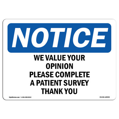 We Value Your Opinion Please Complete Sign