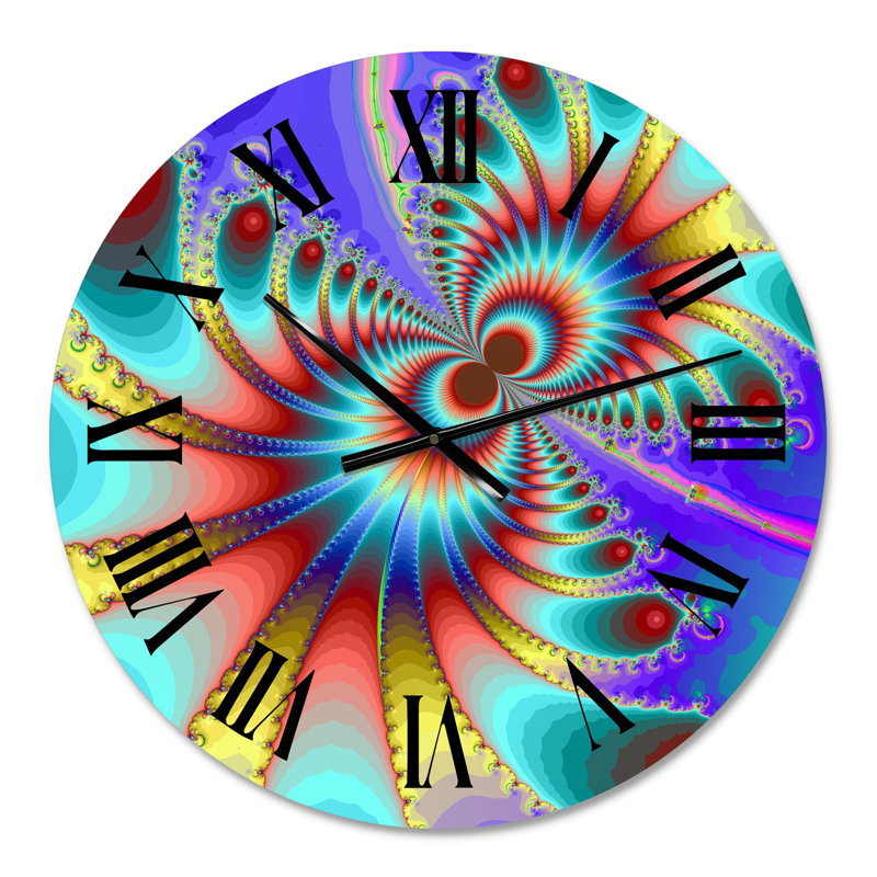 Fractale portail magique I - horloge murale moderne, Petit