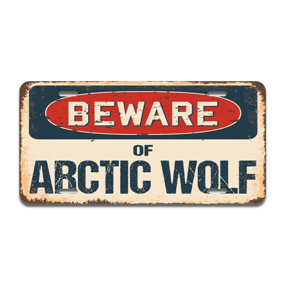 SignMission Beware of Arctic Wolf Aluminum Plate Frame | Wayfair