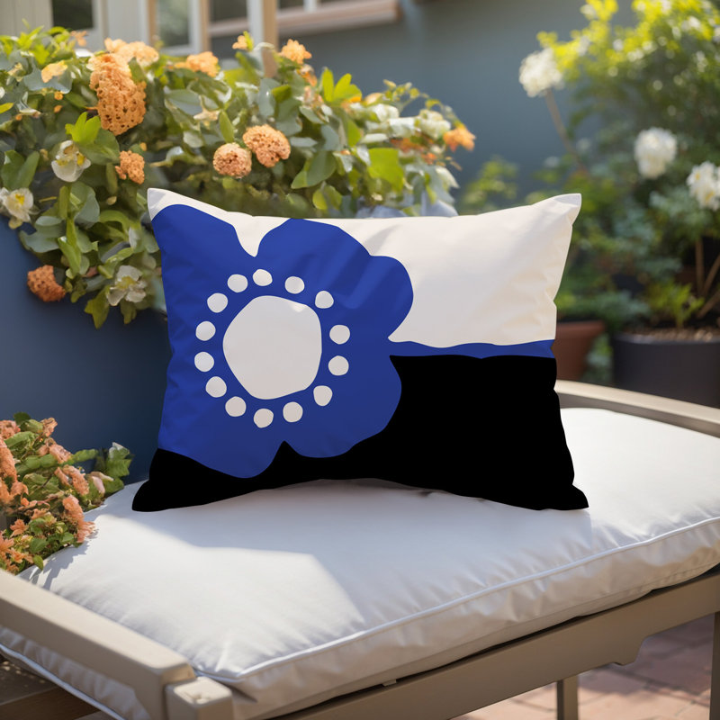 Coussin lombaire réversible intérieur / extérieur Sofi Minimalist, H 14 po x l 20 po, Marine
