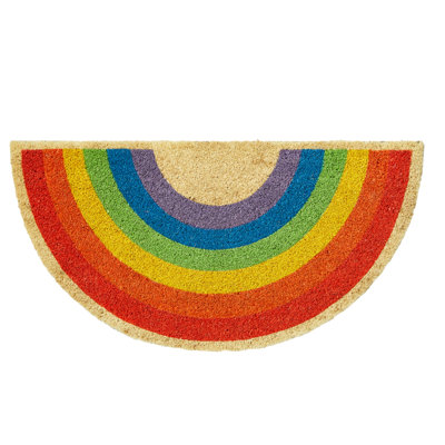 Rainbow Shaped Non-Slip Coir Door Mat