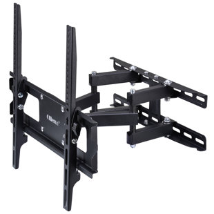 Support mural inclinable noir avec tablettes, pouvant supporter jusqu'à 99 lb