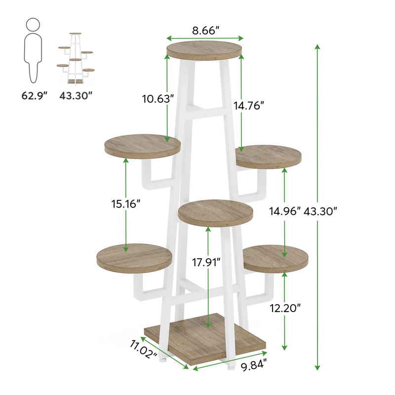 Plant Stand, Beige/White