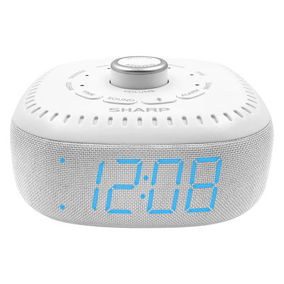 Sharp Digital Electric Tabletop Sound Machine Alarm Clock with 6 Sleep Sounds