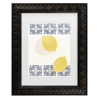 Yuyu Pont Lemons And Azulejos Matted Framed Art
