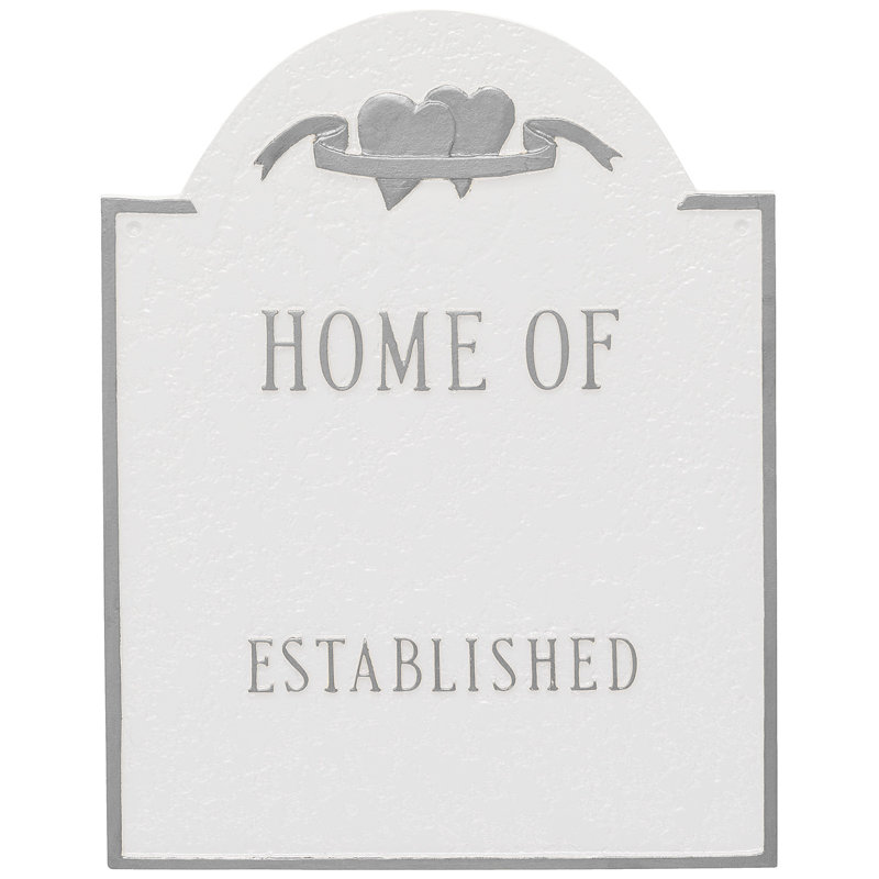 Sign Plaque, White/Silver