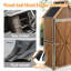Grande remise de rangement extérieure - L 32,3 po x l 21 po x H 67 po, remise à outils à cadre en métal pour patio / jardin, brun