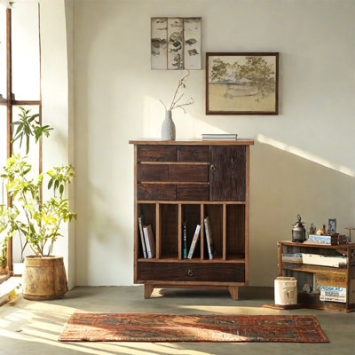 Armoire décorative en orme sept tiroirs