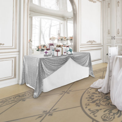  Solid Color Sequin Wedding Tablecloth