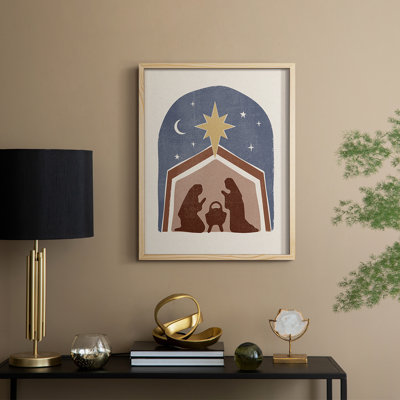 Boho Nativité I, reproduction encadrée - bois massif