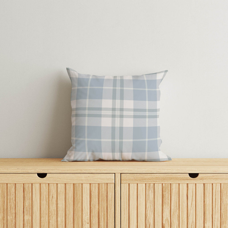 Coussin Tartan, Bleu, H 26 po x l 26 po