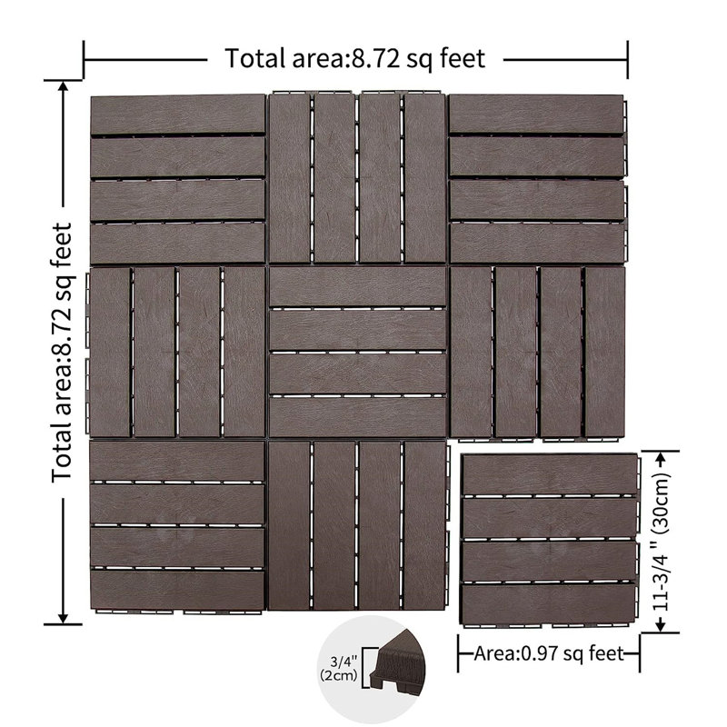 Carreaux de terrasse à emboîtement de patio